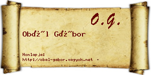 Obál Gábor névjegykártya